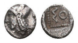 Greek AR Silver Obol, Ca. 350-300 BC..

Weight: 0,74 gr
Diameter: 6 mm