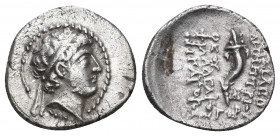 SELEUKID EMPIRE. Demetrios II Nikator. First reign, 146-138 BC. AR Drachm Uncertain mint in Syria or Phoenicia. Dated SE 174 (139/8 BC). Diademed head...