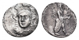 Greek AR Silver Obol, Ca. 350-300 BC..

Weight: 0,58 gr
Diameter:11 mm