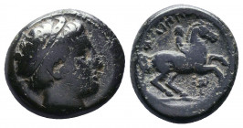 Kings of Macedon . Philippos II. (359-336 BC). AE Double Unit, uncertain mint in Macedonia..

Weight: 8,30 gr
Diameter:18 mm