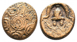 Macedonian Kingdom. Ale.ander III 'the Great'. 336-323 B.C. Æ..

Weight: 4,15 gr
Diameter:13 mm