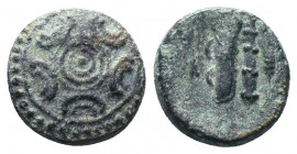 Macedonian Kingdom. Ale.ander III 'the Great'. 336-323 B.C. Æ..

Weight: 3,07 gr
Diameter:14 mm