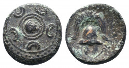 Macedonian Kingdom. Ale.ander III 'the Great'. 336-323 B.C. Æ..

Weight: 2,86 gr
Diameter:15 mm