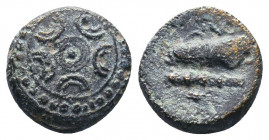 Macedonian Kingdom. Ale.ander III 'the Great'. 336-323 B.C. Æ..

Weight:3,42 gr
Diameter:15 mm