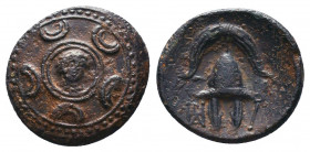 Macedonian Kingdom. Ale.ander III 'the Great'. 336-323 B.C. Æ..

Weight: 2,73 gr
Diameter:16 mm