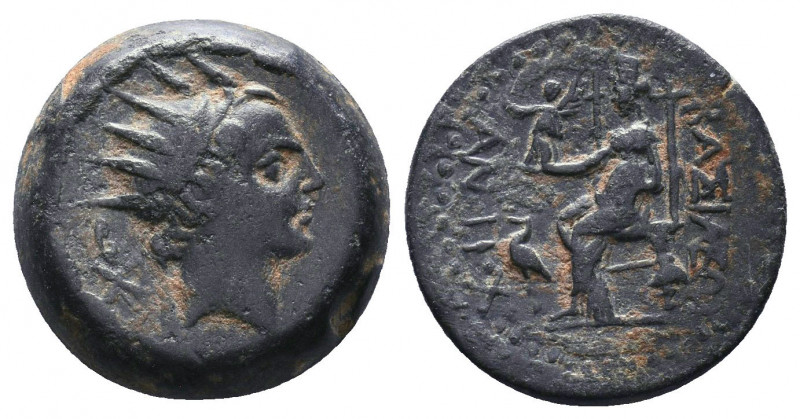 Seleukid Kingdom. Antiochos IV Epiphanes. Æ Chalkous, 175-164 BC. Mint of Samari...