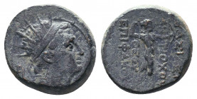 Seleukid Kingdom. Antiochos IV Epiphanes. 175-164 B.C. Æ. Perhaps Akko-Ptolmaïs..

Weight: 4,72 gr
Diameter: 15 mm