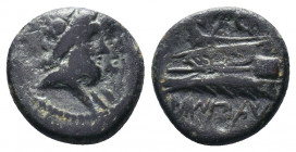 Phoenicia, Arados Æ..

Weight: 3,67 gr
Diameter: 15 mm