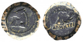 Seleukid Kings, Demetrios I (162-150 BC). Serrate Æ. Antioch..

Weight: 4,70 gr
Diameter: 16 mm