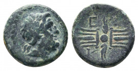 Greek Coins
(CARIA. Kidramos. ? )Ae (2nd-1st century BC)..

Weight: 2,96 gr
Diameter: 14 mm