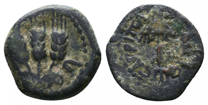 Judaea, The Jewish War. Æ Prutah, 66-70 CE..

Weight: 2,91 gr
Diameter: 17 mm...