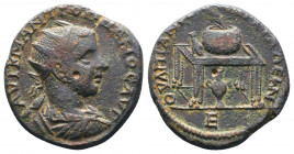 THRACE, Anchialus. Gordian III. AD 238-244. Æ Pentassarion. Radiate, draped, and cuirassed bust right / Prize crown with palm fronds and two money pur...