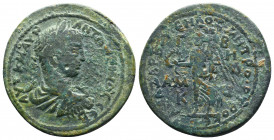 CILICIA, Anazarbus. Elagabalus. AD 218-222. Æ
Obverse: ΑΥΤ Κ Μ ΑΥΡ ΑΝΤΩΝƐΙΝΟϹ ϹƐΒ; laureate, draped and cuirassed bust of Elagabalus, r.
Reverse: ΑΝ...