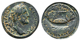 BITHYNIA, Nicomedia. Antoninus Pius. AD 138-161. Æ. Laureate head right / Galley left under full sail. RG 74; SNG Copenhagen -; SNG von Aulock -; BMC ...