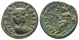 CILICIA, Flaviopolis. Julia Maesa, grandmother of Elagabalus. Augusta, 218-223 AD AE
Obverse: ΙΟΥΛΙΑ ΜΑΙϹΑ ϹƐΒΑϹΤΗ; draped bust of Julia Maesa, r.
R...