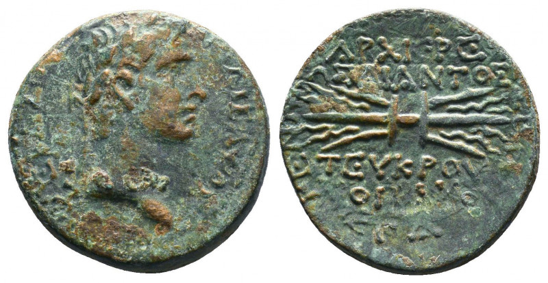Cilicia, Olba. Tiberius. A.D. 14-37. AE diassarion. Dated year 5 (A.D. 14/5). Aj...
