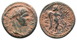 CILICIA. Irenopolis-Neronias. Trajan (98-117). Ae.
Obv: AYTO KAICAP TRAIANOC.
Laureate head right.
Rev: IPHNOΠOΛЄITΩN ZM.
Eirene-Nemesis standing ...