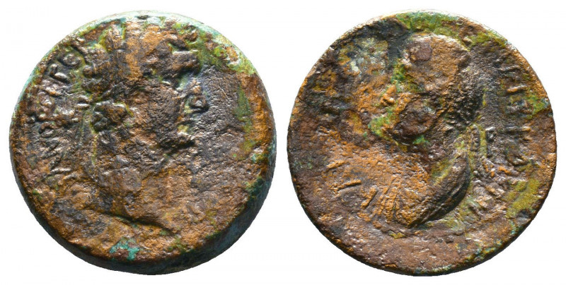 Domitianus (81-96 AD), with Domitia. AE 22 (7.42 g), Anazarbos, Cilicia. Year 11...