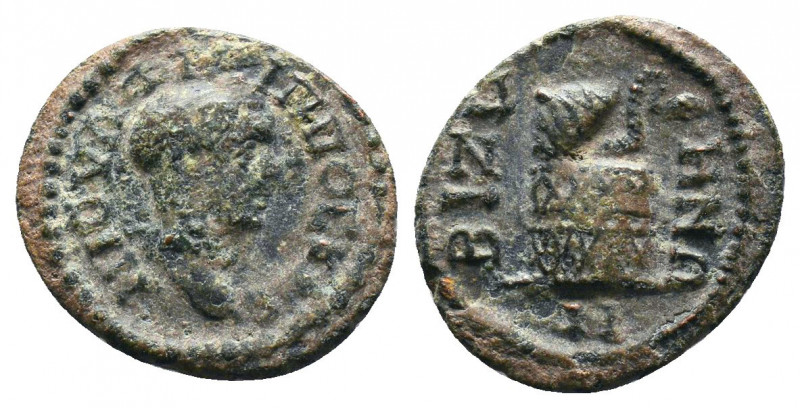 THRACE, Bizya. Philip II. As Caesar, AD 244-247. Æ. Bare head right / Serpent em...