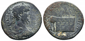 PONTUS, Amasia. Septimius Severus. 193-211 AD. Æ. Laureate, draped and cuirassed bust right / Altar of Zeus Stratios; eagle above, tree to left. BMC P...