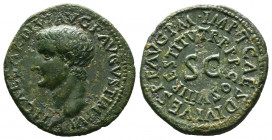 Tiberius. 80-81 AD. Rome. Restitution issue, struck under Titus. (Ric-411). (Cohen-75 var). Anv.: TI CAESAR DIVI AVG F AVGVST IMP III Bare head of Tib...
