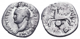 VESPASIAN. 69-79 AD. AR Denarius. Struck 79 AD. IMP CAESAR VESPASIANVS AVG, laureate head right / TR POT . COS VIIII, capricorn left, globe beneath. R...