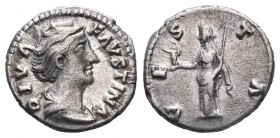 Diva Faustina I. AR Denarius. (138-161 AD).

Weight:3,34 gr
Diameter:17 mm
