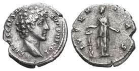 Marcus Aurelius , as Caesar (139-161 AD). AR Denarius .

Weight: 3,20 gr
Diameter:18 mm