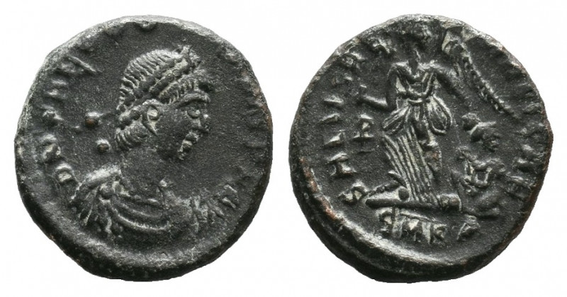 Theodosius I. A.D. 379-395. A.

Weight: 1,29 gr
Diameter: 13 mm