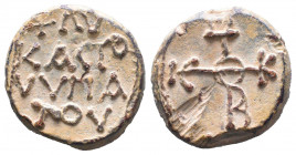 Byzantine Lead Seals, 7th - 13th Centuries.

Weight:17,80 gr
Diameter: 22 mm