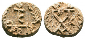 Byzantine Lead Seals, 7th - 13th Centuries.

Weight:15,57 gr
Diameter:18 mm
