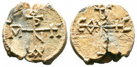 Byzantine Lead Seals, 7th - 13th Centuries.

Weight:12,88 gr
Diameter:22 mm