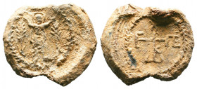 Byzantine Lead Seals, 7th - 13th Centuries.

Weight: 13,25 gr
Diameter:24 mm