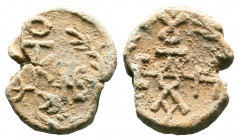 Byzantine Lead Seals, 7th - 13th Centuries.

Weight:6,58 gr
Diameter:17 mm