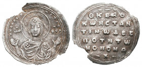 Constantine I. Monomachus (1024-1055), 2/3 Miliaresion, Constantinople, 1042-1055; AR. HRΛA.EP - NITICA, nimbate bust facing of Theotokos orans, weari...