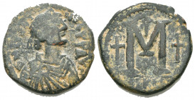 Justinian I (A.D. 527-565), AE Follis,.

Weight:16,98 gr
Diameter: 30 mm