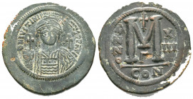 Justinian I (A.D. 527-565), AE Follis,.

Weight:22,64 gr
Diameter:40 mm