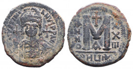 Justinian I (A.D. 527-565), AE Follis,.

Weight:19,30 gr
Diameter:34 mm