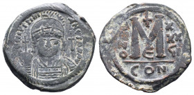 Justinian I (A.D. 527-565), AE Follis,.

Weight: 16,83 gr
Diameter:31 mm