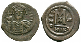 Mauricius Tiberius (582-602 AD). AE Follis.

Weight: 10,86 gr
Diameter:31 mm