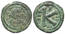 Justinian I (A.D. 527-565), AE Follis,.

Weight:10,46 gr
Diameter:28 mm