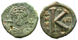 Justinian I (A.D. 527-565), AE Half Follis,.

Weight: 9,32 gr
Diameter: 24 mm