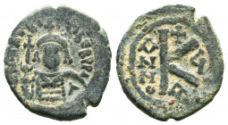 Mauricius Tiberius (582-602 AD). AE Half Follis.

Weight: 5,17 gr
Diameter: 21 mm