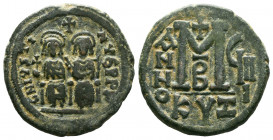 Justin II , with Sophia (565-578 AD). AE Follis.

Weight:13,46 gr
Diameter: 29 mm