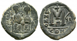 Justin II , with Sophia (565-578 AD). AE Follis.

Weight:12,96 gr
Diameter:28 mm