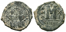 Justin II , with Sophia (565-578 AD). AE Follis.

Weight:14,75 gr
Diameter:32 mm