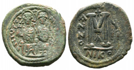 Justin II , with Sophia (565-578 AD). AE Half Follis.

Weight:15,1 gr
Diameter: 30 mm