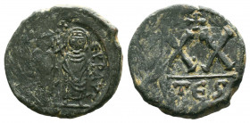 Phocas, with Leontia. 602-610. Æ half follis.

Weight: 6,7 gr
Diameter:21 mm
