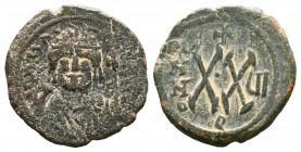 Mauricius Tiberius (582-602 AD). AE Half Follis.

Weight: 5,57 gr
Diameter:22 mm