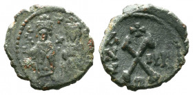 Phocas, with Leontia. 602-610. Æ half follis.

Weight: 2,40 gr
Diameter:16 mm